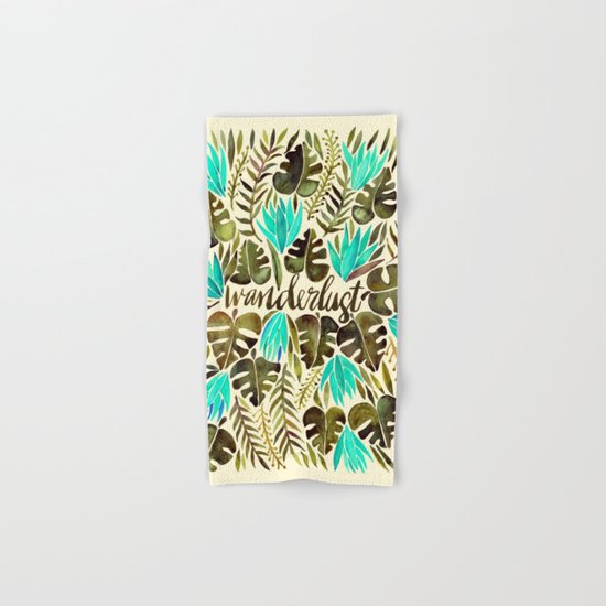 Tropical Wanderlust – Turquoise & Olive Hand & Bath Towel