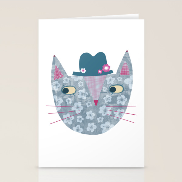 Flowery Cat In A Flowery Hat Stationery Cards By Squirrell Society6