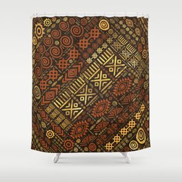 Ethnic African Pattern- browns and golds #5 Shower Curtain