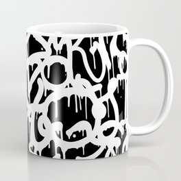 Black and White Graffiti Pattern Coffee Mug