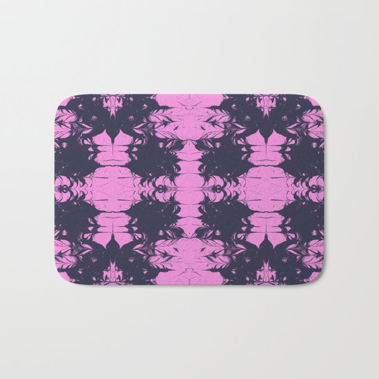 Tsuyo - spilled ink abstract painting japanese marbled paper marble marbling pink and blue art Bath Mat