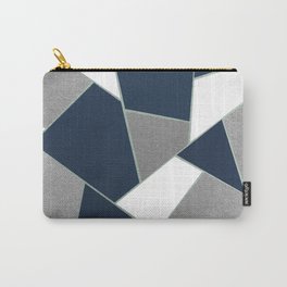 Navy Blue Gray White Mint Geometric Glam #1 #geo #decor #art #society6 Carry-All Pouch