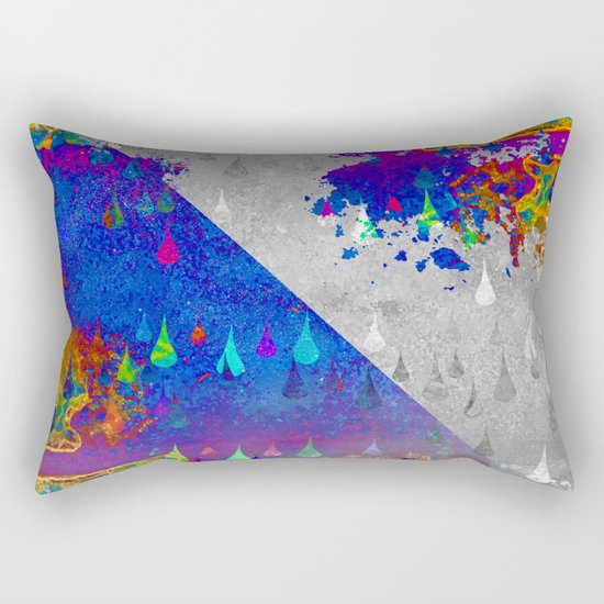 Abstract Colorful Rain Drops Design Rectangular Pillow