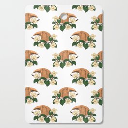 illustration of tropical bird and pomelo flower Cutting Board