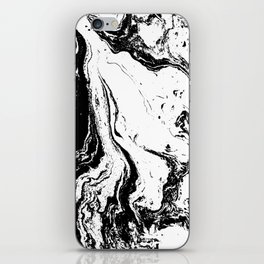 Black and White Marbling Design iPhone Skin