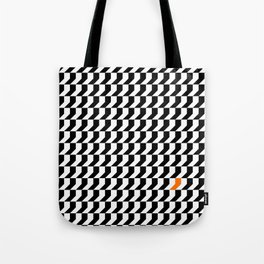 Orange: Black And White Pattern Tote Bag