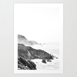 Minimal California Coast Print, Black and White Photography, Coastal Art, Big Sur, California Prints, Travel Photography Art Print
