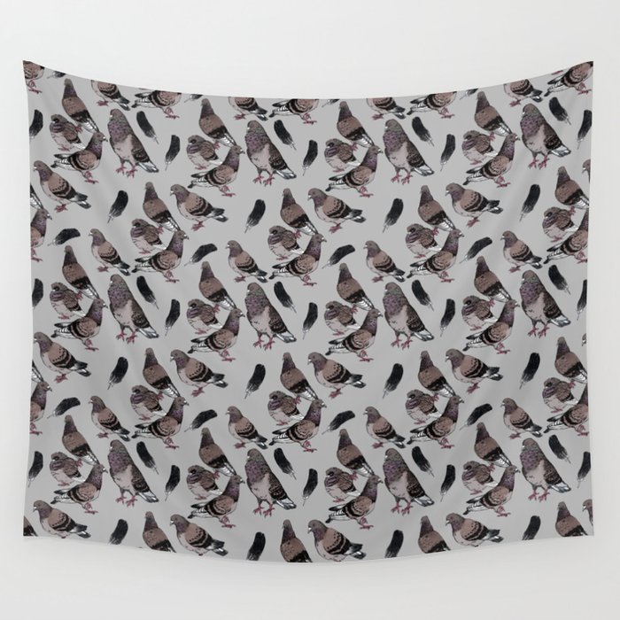 Pigeon Pattern 2 Wall Tapestry