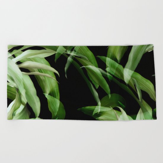 Tropical leaves. Pattern. Beach Towel