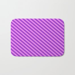 [ Thumbnail: Dark Orchid and Violet Colored Lined Pattern Bath Mat ]