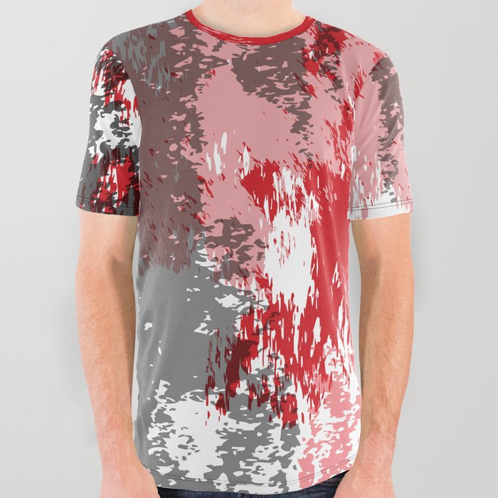 red and black graphic tee