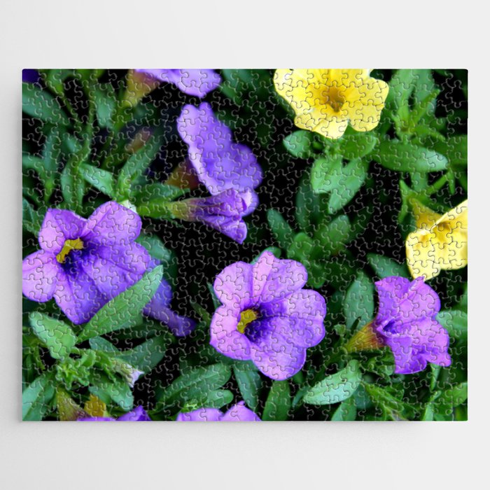 Purple and yellow flowers Jigsaw Puzzle