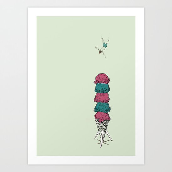 Ice Cream Diving Art Print