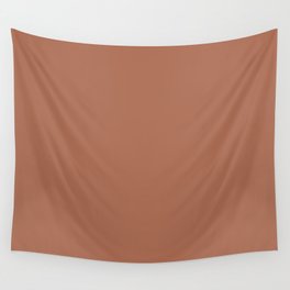 Mid-tone Terracotta Brown Solid Color Pairs Sherwin Williams Cavern Clay SW 7701 / Accent Shade  Wall Tapestry