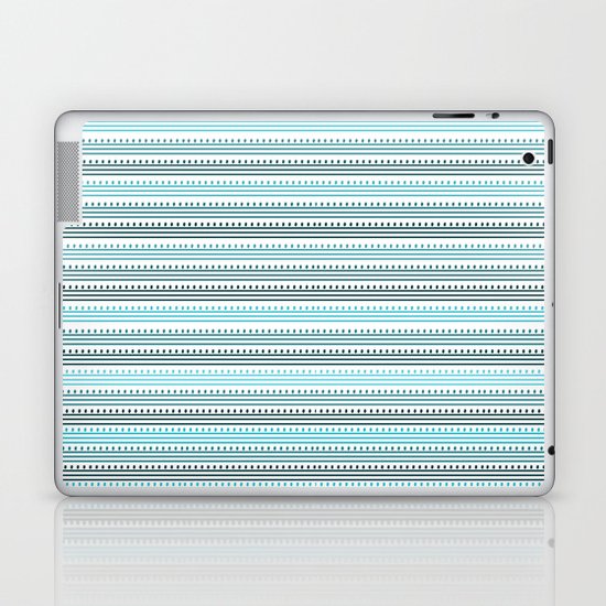 Aqua Lines and Dots Laptop & iPad Skin