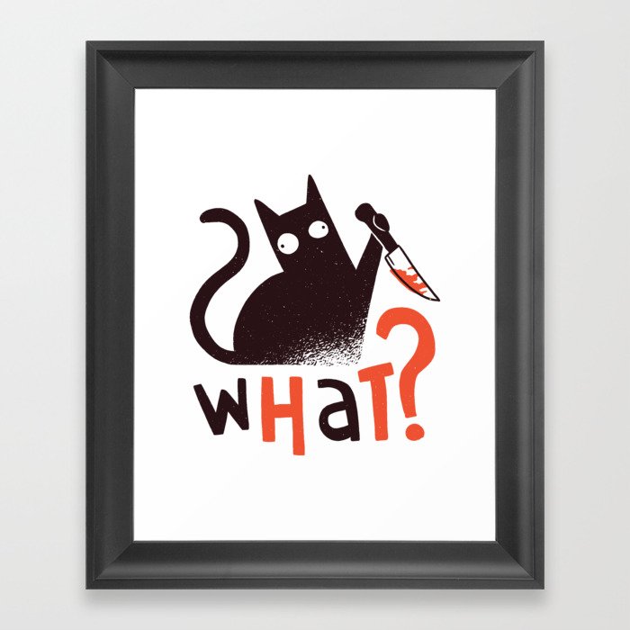 Murder Cat Funny  Framed Art Print