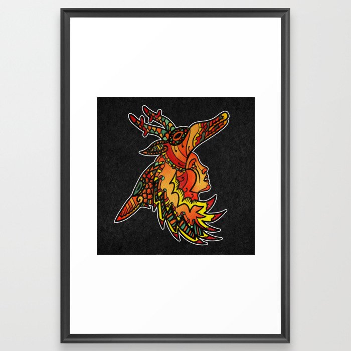 Moose Lady Framed Art Print