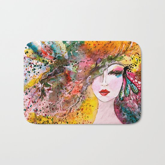 beauty woman Bath Mat