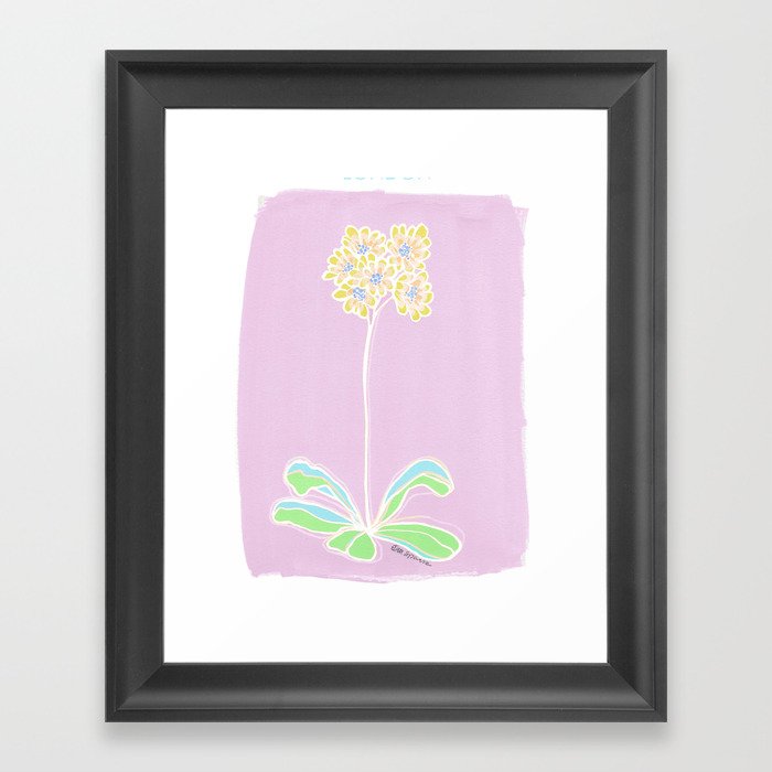 Flower Market Primrose on Pink Framed Art Print