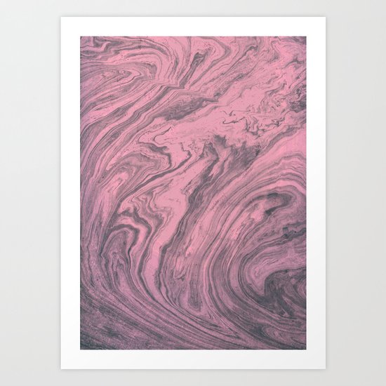 Pink Marbled Texture Art Print