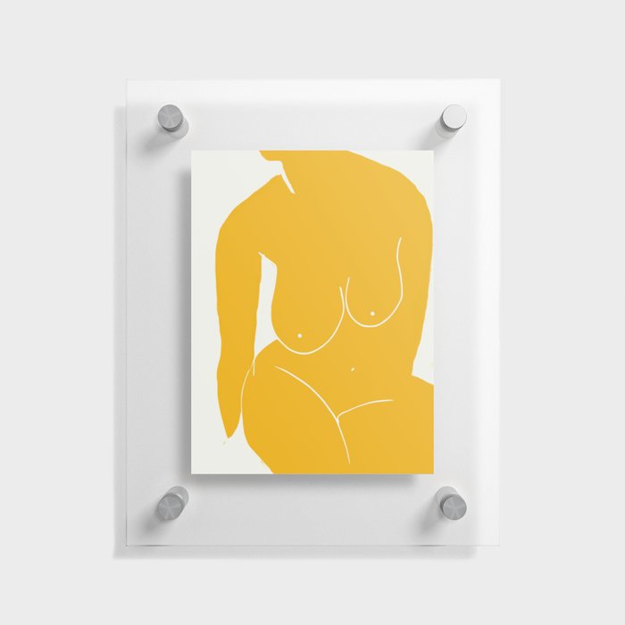 Nude in yellow 2 Floating Acrylic Print