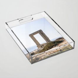 Portara of Apollo | Greek Stone Portal in Naxos | Summer Travel Photography | Golden Hour at the Cycaldic Islands Acrylic Tray