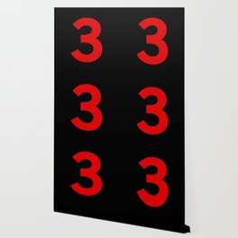 Number 3 (Red & Black) Wallpaper