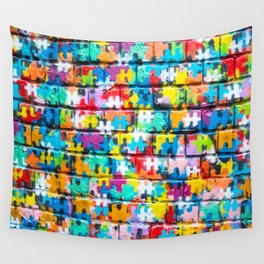 Rainbow Puzzle Wall Tapestry