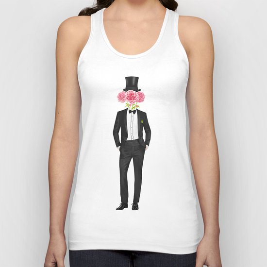 Gentleman with flowers Unisex Tank Top
