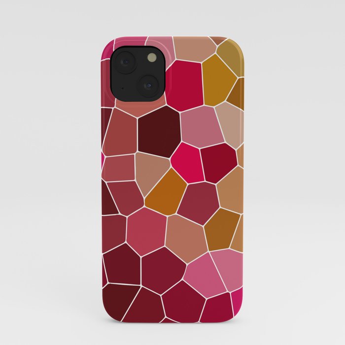 Hexagon Abstract Pink_Olive iPhone Case