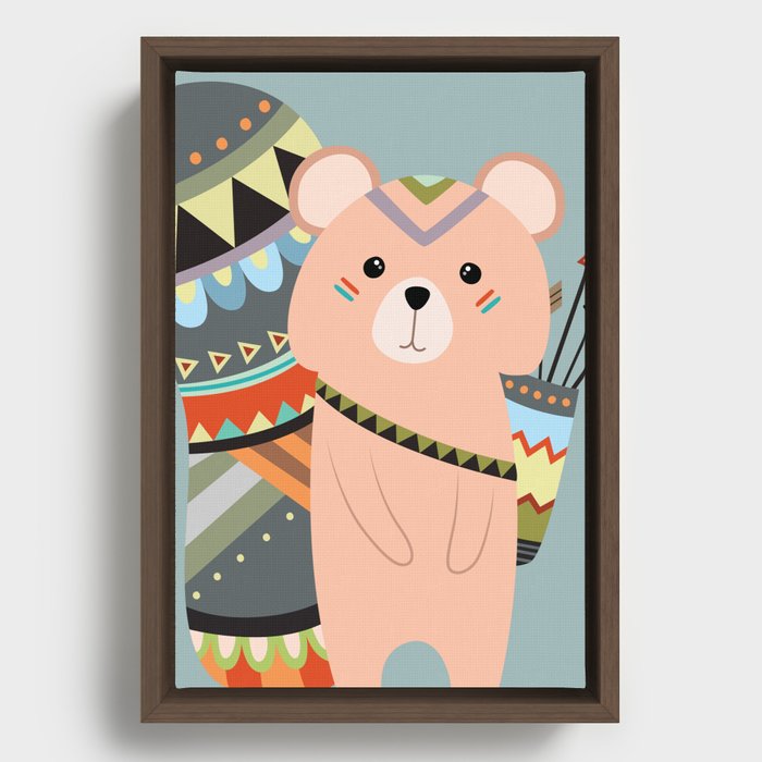tribal squirrel Framed Canvas