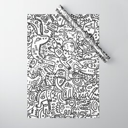 One Step Ahead Black and White Graffiti Street Art Wrapping Paper