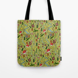 The green festive pattern Tote Bag
