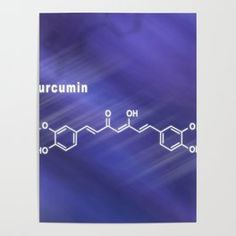 Curcumin turmeric spice, Structural chemical formula Poster
