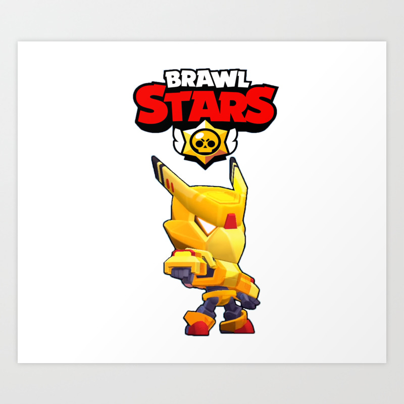 Gold Mecha Crow Design Brawl Stars Art Print