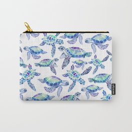 Turtles in Aqua and Blue Carry-All Pouch