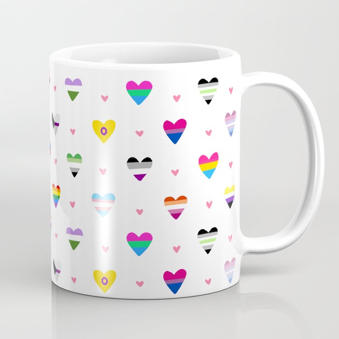 Pride Flag Hearts Pattern Coffee Mug