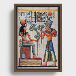 Isis On Papyrus Framed Canvas