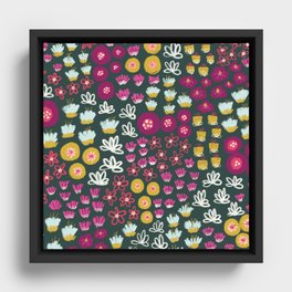 Moody Blooms Pattern Framed Canvas