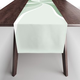 Wavy Rays (sage green/white) Table Runner