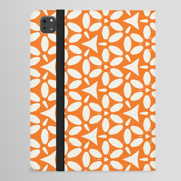 Orange Geo Abstract Floral Pattern iPad Folio Case