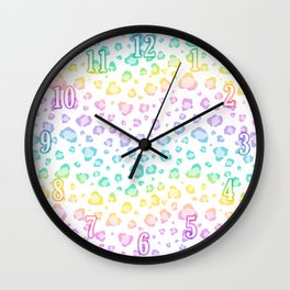 Rainbow Leopard Pattern Wall Clock