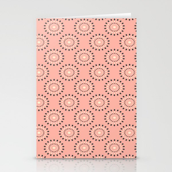 SPLASH RETRO ABSTRACT in BLACK AND WHITE ON BLUSH PINK Stationery Cards