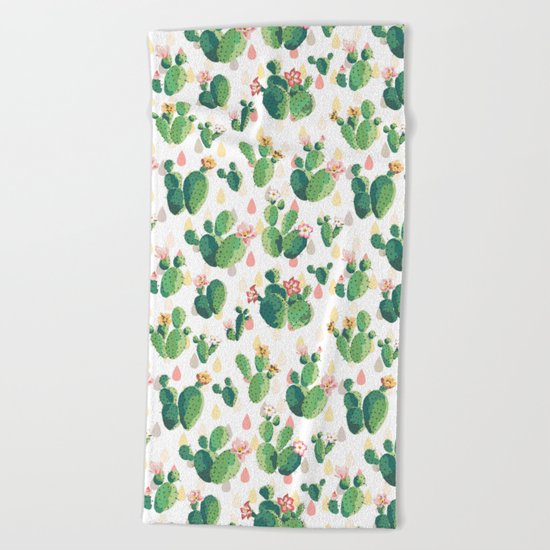 Cactus pattern Beach Towel