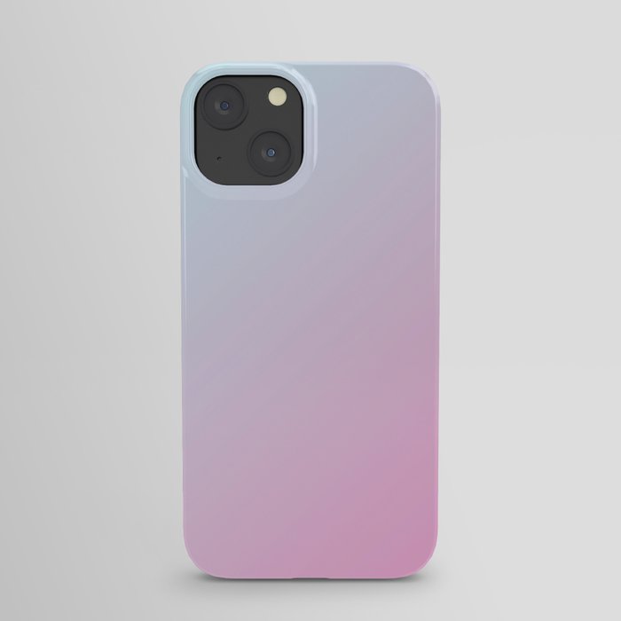 Pastel Light Cyan Blue and Light Pink Gradient Ombré  iPhone Case