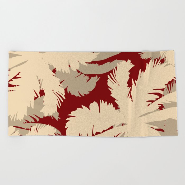 Palm Trees Red & Beige Beach Towel
