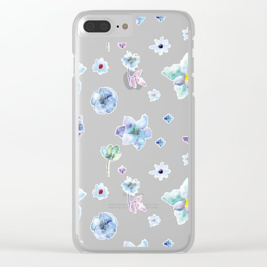Delicate Floral Pattern 02 Clear iPhone Case