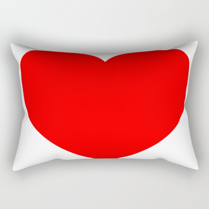 Heart (Red & White) Rectangular Pillow