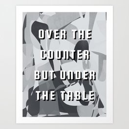 Over and under typography Art Print
