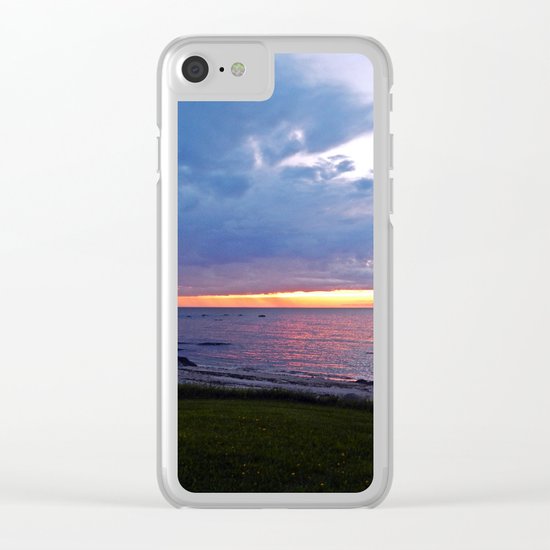Sunset at Sea and the Rain Storm Clear iPhone Case